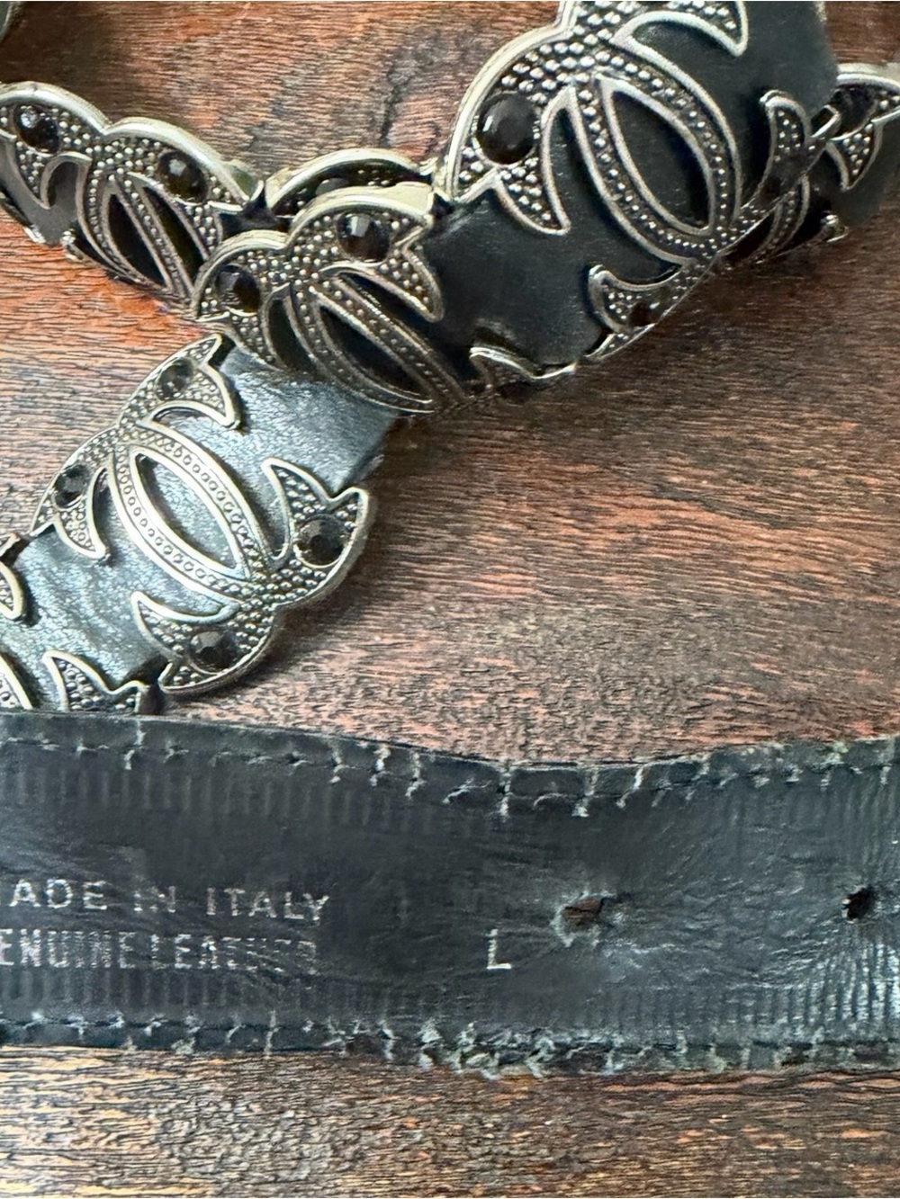 Guido Angeloni black Concho Belt L made in Italy - Picture 6 of 7